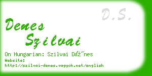 denes szilvai business card